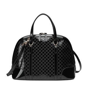🖤 GUCCI Patent Microguccissima Small Nice Top Handle Black Dome Satchel